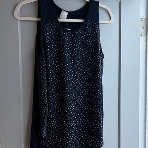 Navy Patterned Tank Top